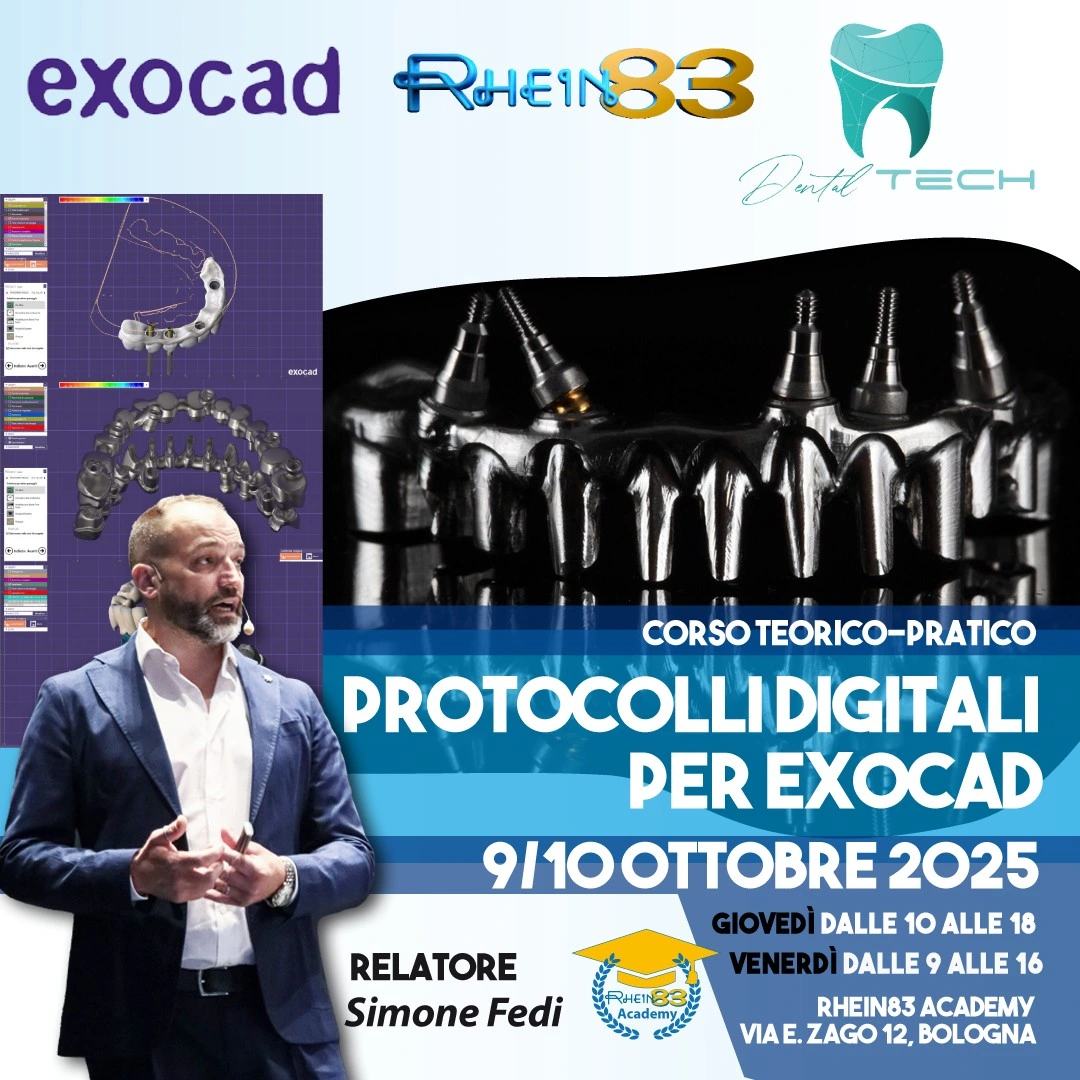 Corso “Protocolli digitali per Exocad” – Bologna, Rhein83 Academy